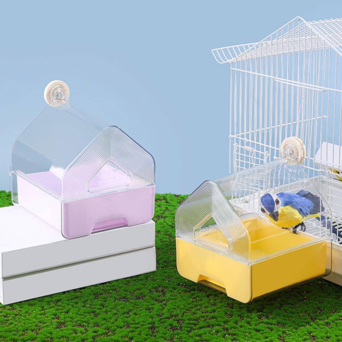External Bird Bath Box Cage Mount