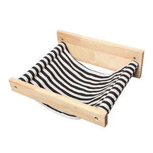 Solid Wood Wall-Mounted Cat Hammock Space-Saving Cozy Cat Bed