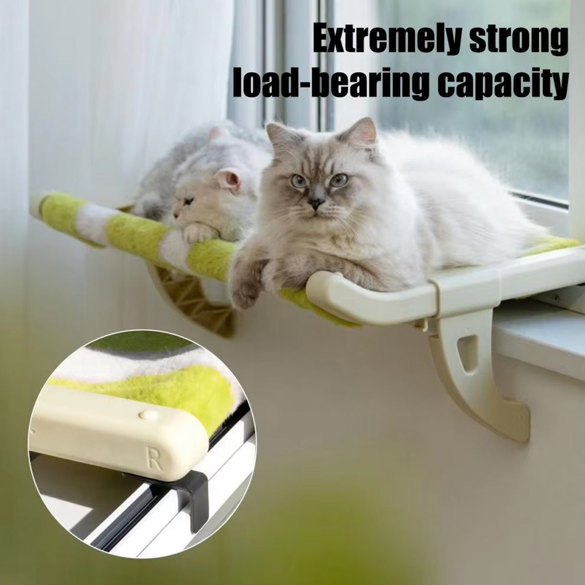 Hanging Cat Hammock Bed Durable Stable for Window Indoor Pet Sleeping Resting
