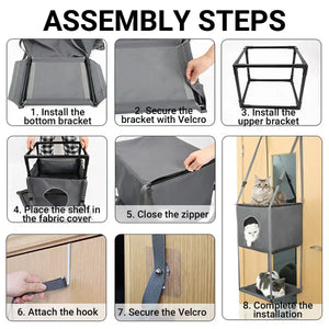 Hanging Cat Bed Cat House Metal Hook Double Hanging Cat Hanging Basket