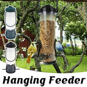 Hanging Bird Feeder With Transparent Seed Hopper