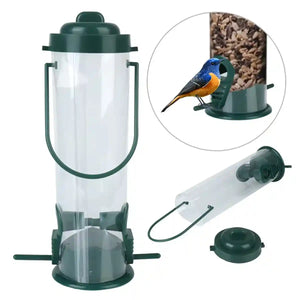 Hanging Bird Feeder With Transparent Seed Hopper