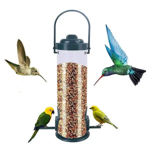 Hanging Bird Feeder With Transparent Seed Hopper