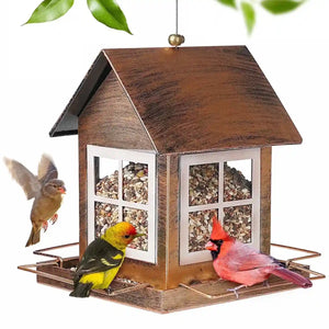Hanging Metal Bird Feeder – Weatherproof Outdoor Bird Seed Feeder