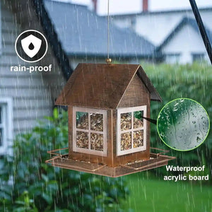 Hanging Metal Bird Feeder – Weatherproof Outdoor Bird Seed Feeder