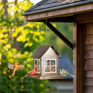 Hanging Metal Bird Feeder – Weatherproof Outdoor Bird Seed Feeder