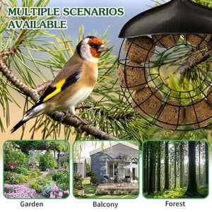 Hanging Metal Suet Bird Feeder With Roof