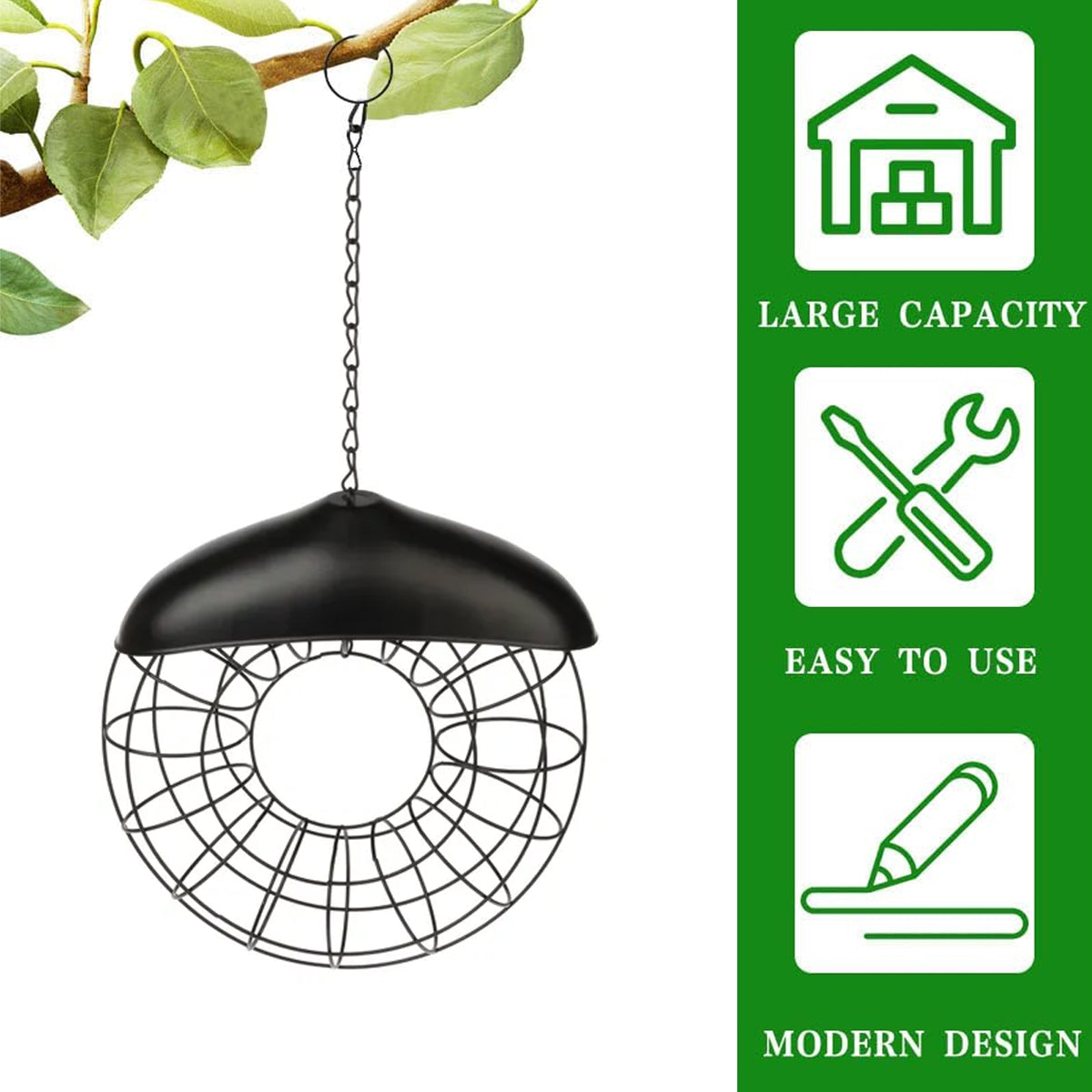 Hanging Metal Suet Bird Feeder With Roof