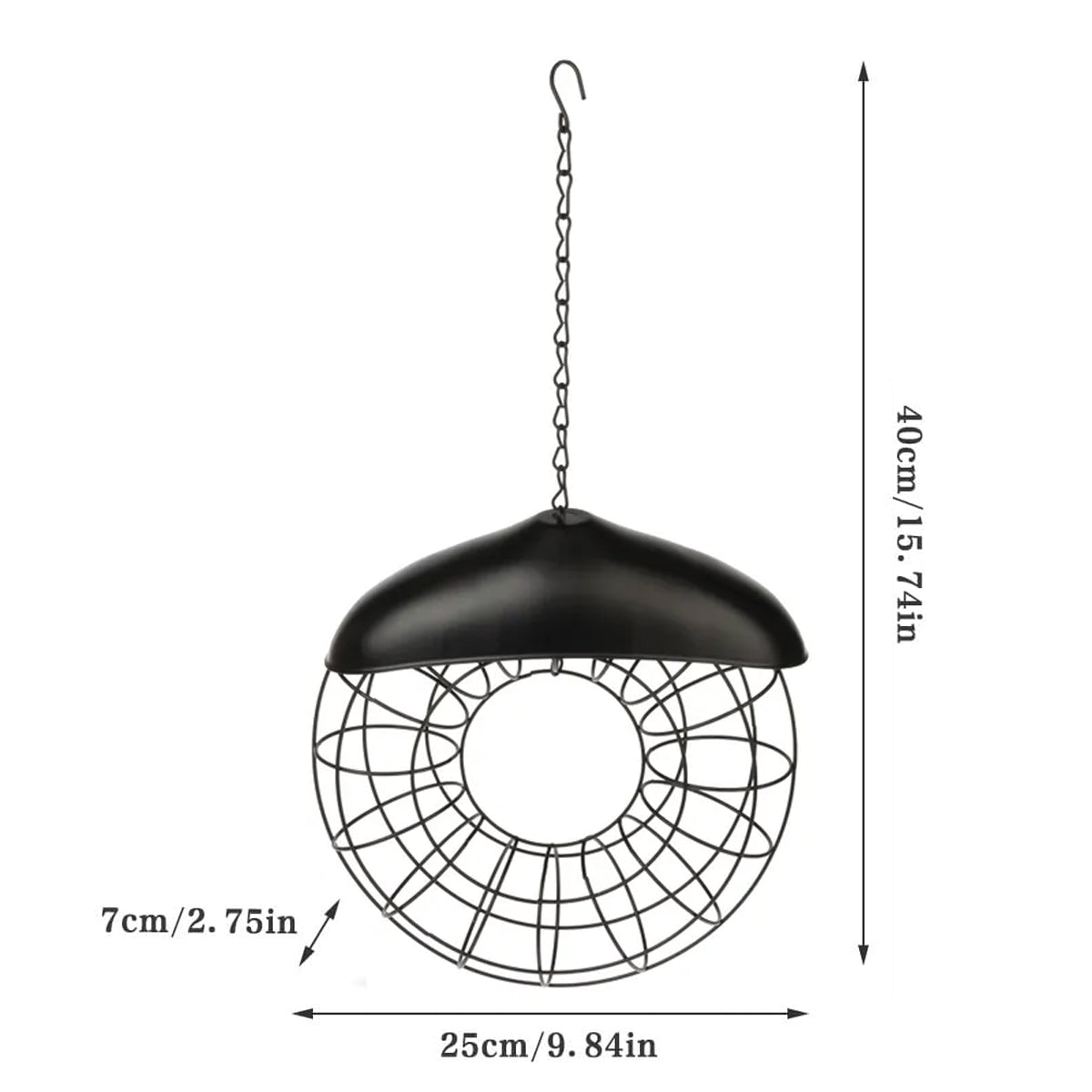Hanging Metal Suet Bird Feeder With Roof