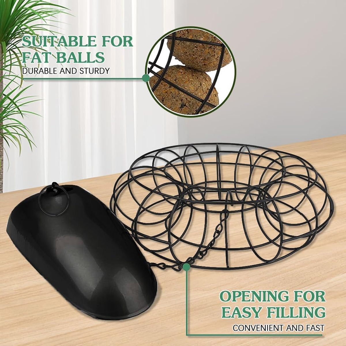 Hanging Metal Suet Bird Feeder With Roof