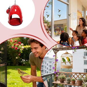 Hanging Outdoor Bird Feeder With Ladybug Design