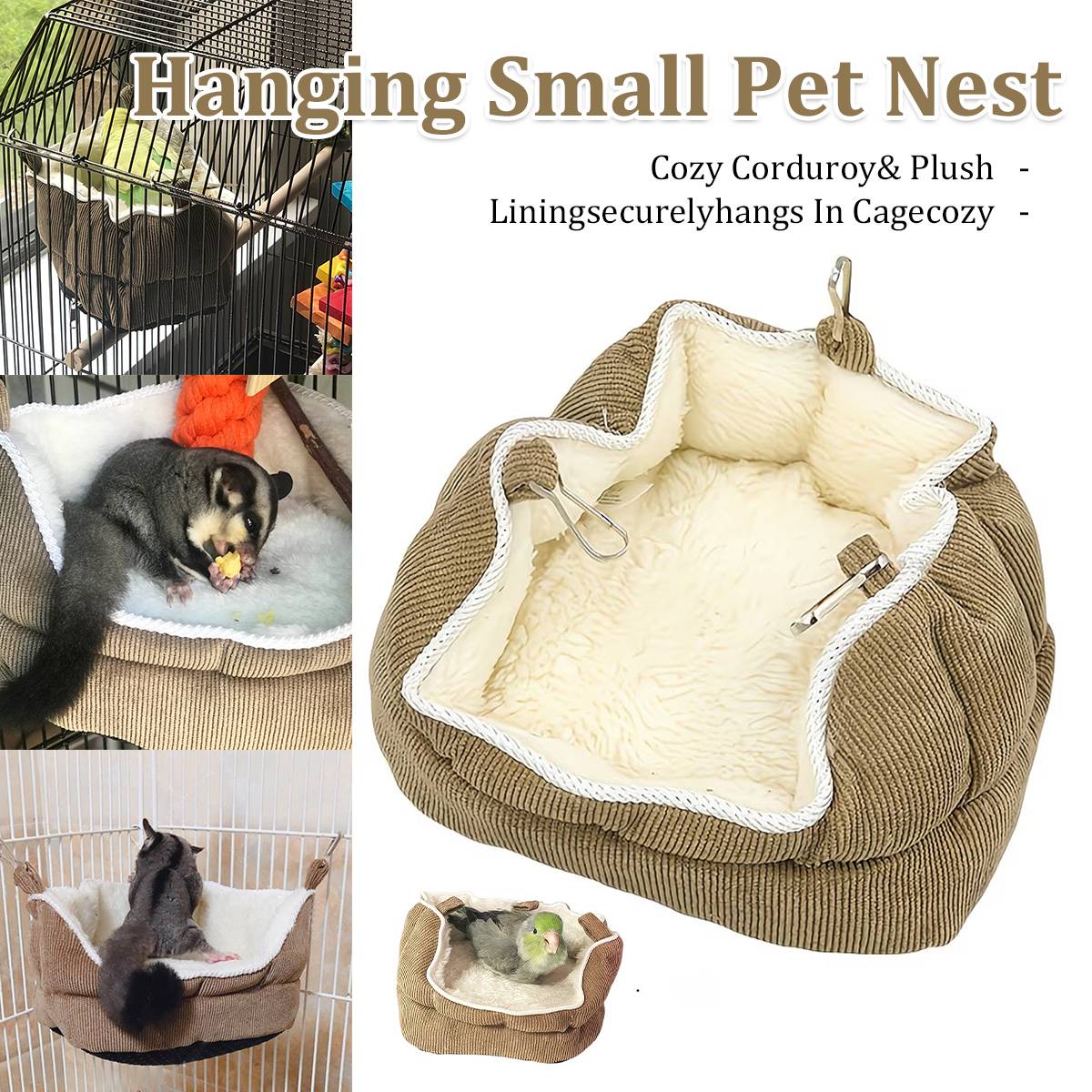 Hanging Small Pet Nest Soft Bird Hammock Bed for Cage