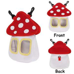 Hay Feeder Bag Cute Mushroom Rabbit Hay Feeder for Small Pets