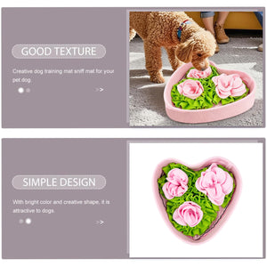 Love-shaped Rose Pet Sniffing Mat