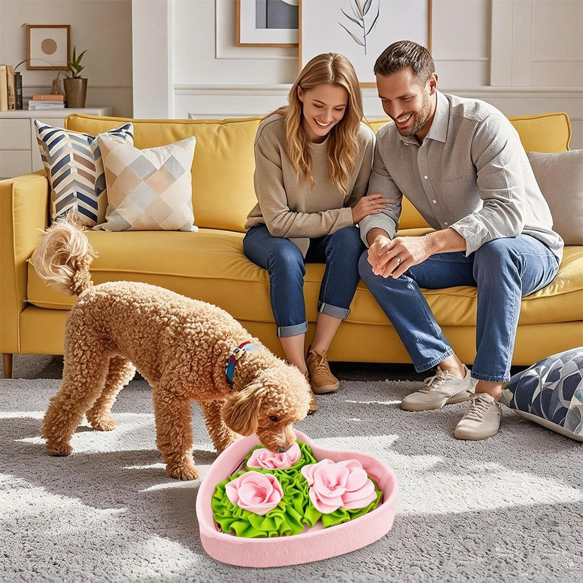 Love-shaped Rose Pet Sniffing Mat
