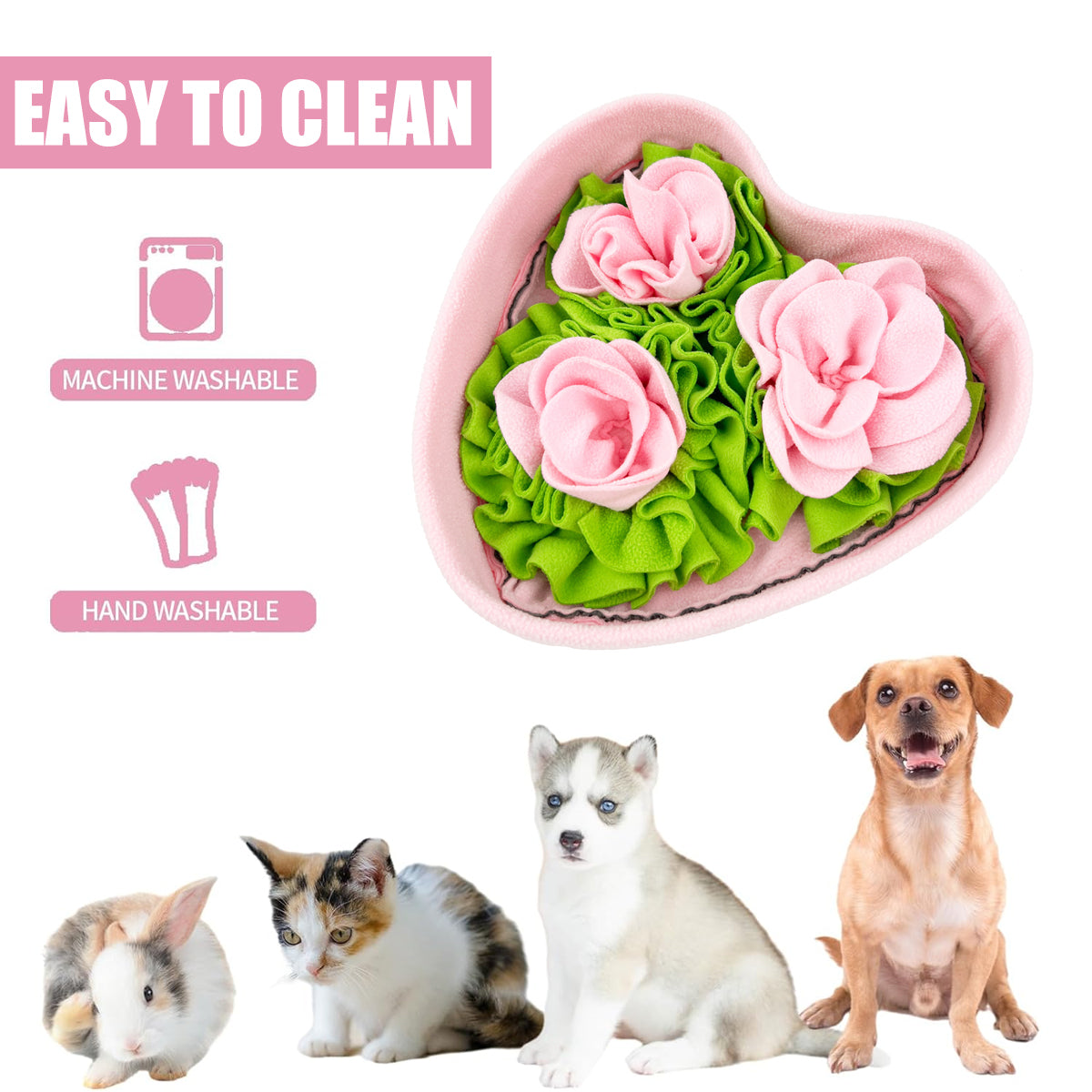 Love-shaped Rose Pet Sniffing Mat