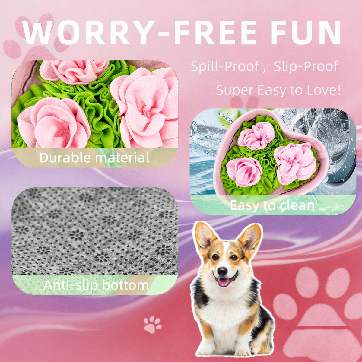 Love-shaped Rose Pet Sniffing Mat