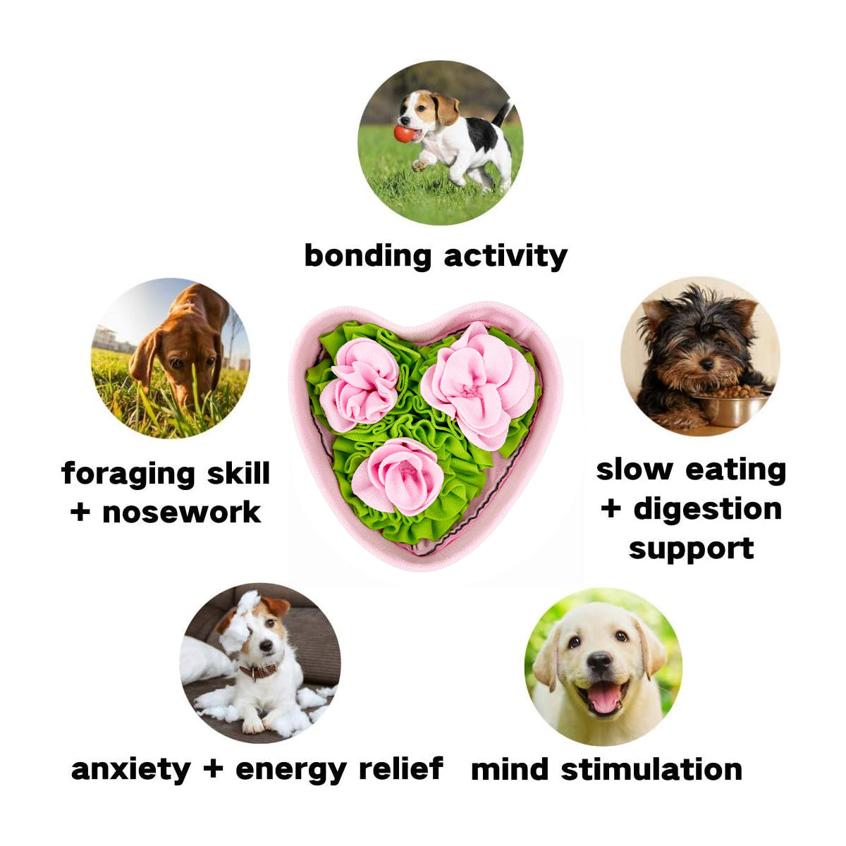 Love-shaped Rose Pet Sniffing Mat