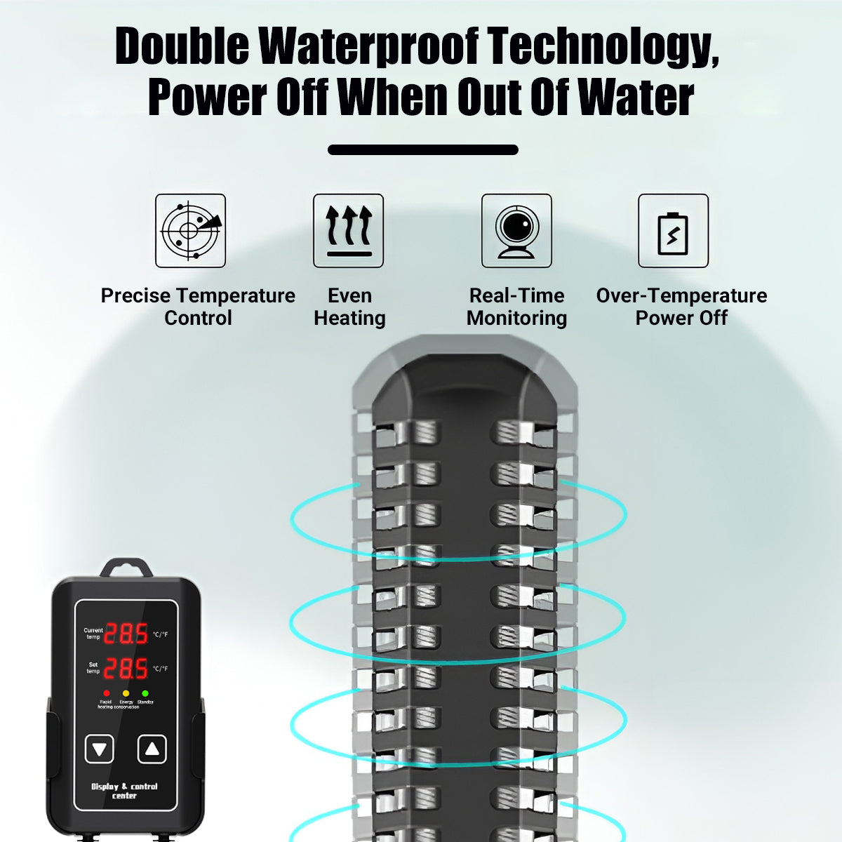Energy-Efficient 500W Aquarium Heater Fish Tank Heater with Adjustable Thermostat