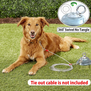 Heavy Duty Dog Tie Out Stake with 360 Degree Swivel Base