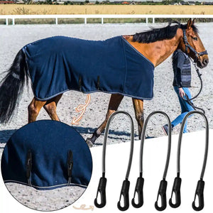 Horse Blanket Straps Elastic Double Clip Set With Storage Bag
