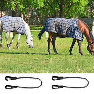 Horse Blanket Straps Elastic Double Clip Set With Storage Bag