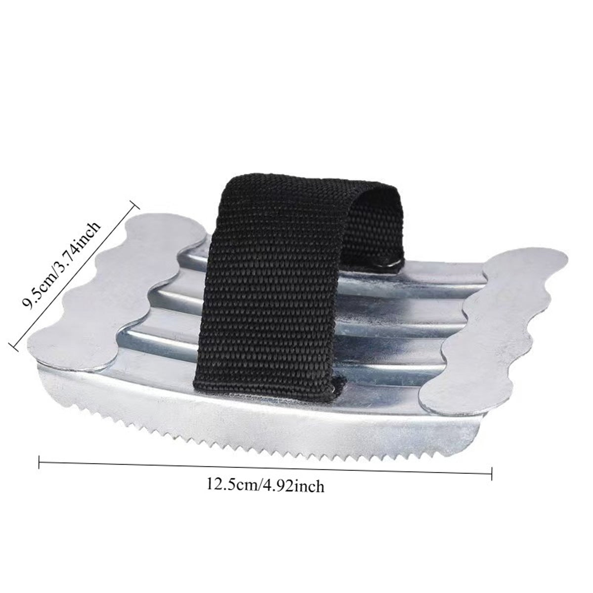 Metal Horse Curry Comb with Hand Strap, Shedding Grooming Scraper