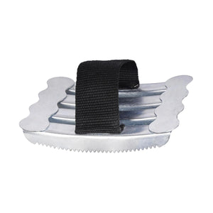 Metal Horse Curry Comb with Hand Strap, Shedding Grooming Scraper
