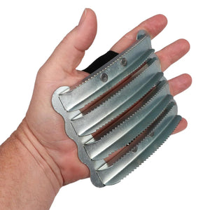 Metal Horse Curry Comb with Hand Strap, Shedding Grooming Scraper