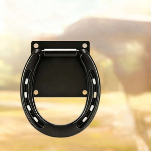 Horse Tie Ring - Horseshoe Cross Tie Stable Anchor