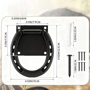 Horse Tie Ring - Horseshoe Cross Tie Stable Anchor