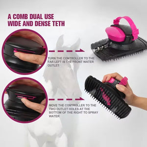 Grooming Made Easy with Spray-Equipped Horse Brush