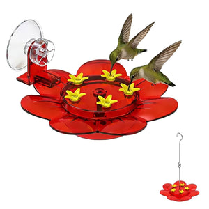 Red 2 in 1 Hanging Bird Feeder with Suction Cup