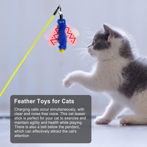 Interactive Feather Teaser Wand