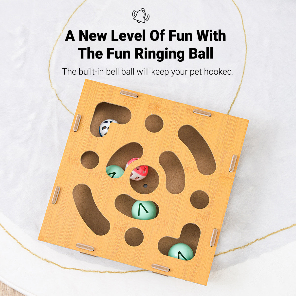 Interactive Maze Cat Toy With Balls And Feather Stick