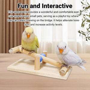 Parrot Interactive Seesaw Toy Wooden Bird Claw Grinding Toy