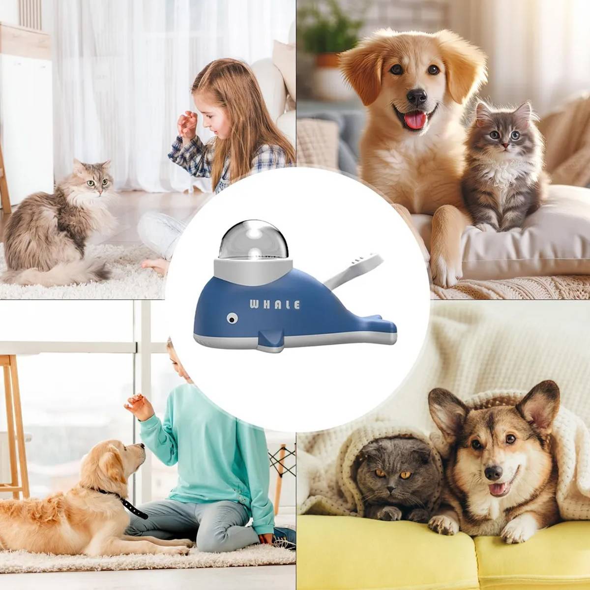 Pet Treat Dispenser Toy Interactive Whale Puzzle Toy