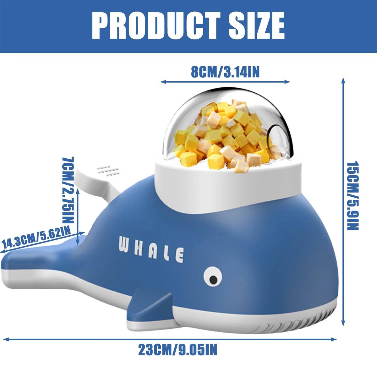 Pet Treat Dispenser Toy Interactive Whale Puzzle Toy