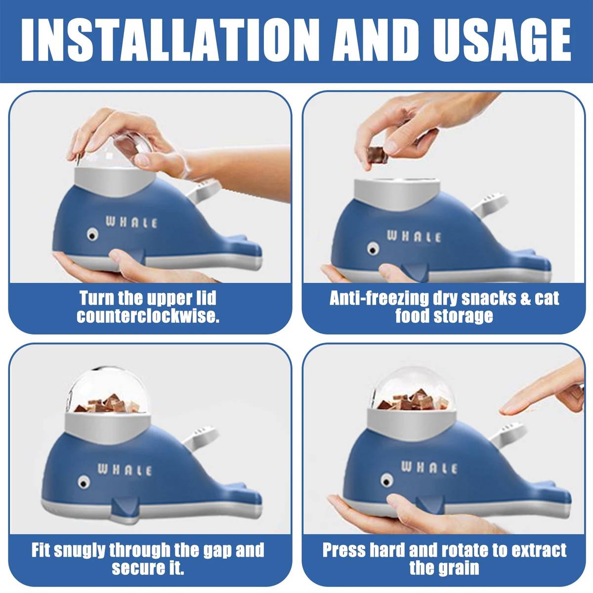Pet Treat Dispenser Toy Interactive Whale Puzzle Toy