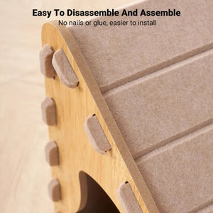 L-Shaped Cat Scratching Board with Nest and Plush Toy