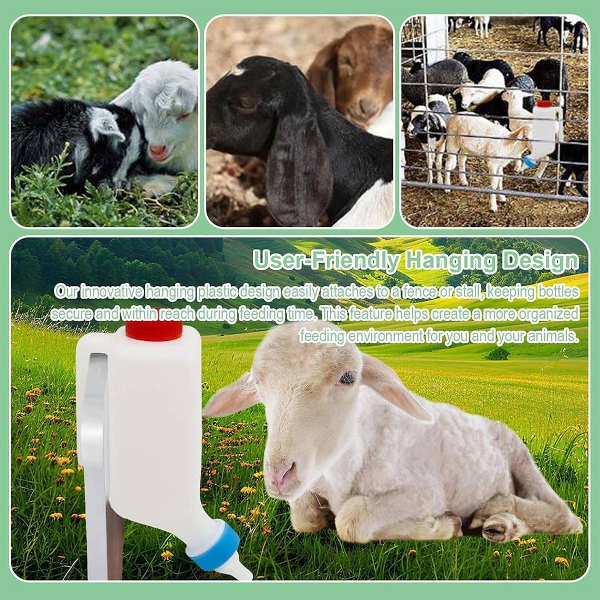 Lamb Feeding Bottle 500ml | Hanging Milk Feeder for Livestock & Newborns