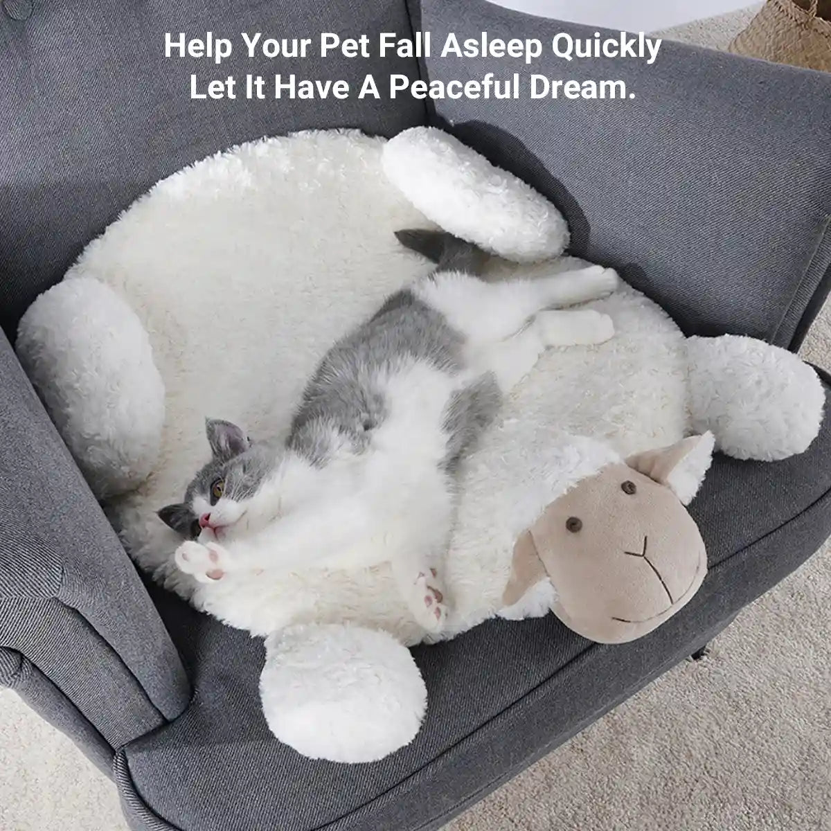 Lamb Pet Sleeping Mat Soft Fluffy Bed for Cats and Small Dogs
