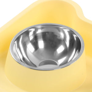 Leak-Proof Pet Food Bowl With Double Stainless Steel Bowls
