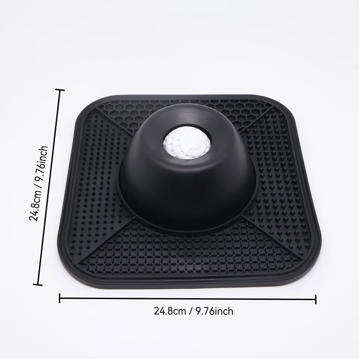 Black Dog Lick Bowl with Non Slip Silicone Mat