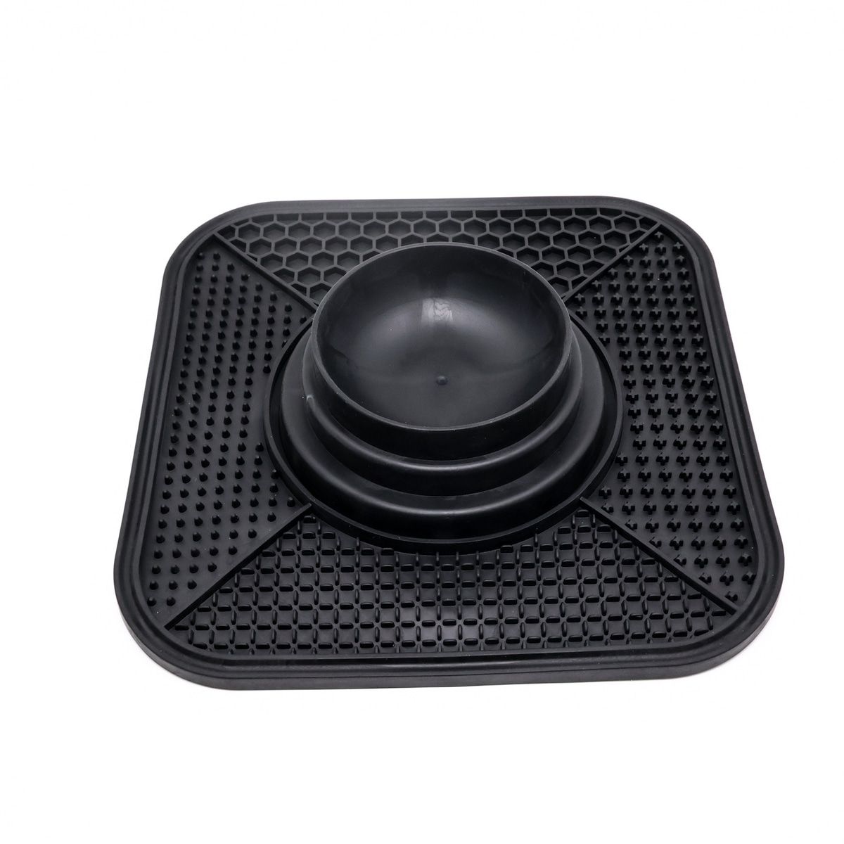 Black Dog Lick Bowl with Non Slip Silicone Mat