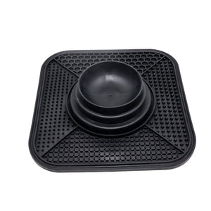 Black Dog Lick Bowl with Non Slip Silicone Mat