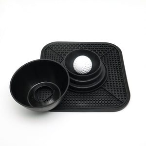 Black Dog Lick Bowl with Non Slip Silicone Mat