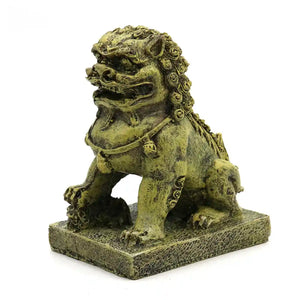 Aquarium Lion Statue Decoration Resin Fish Tank Ornament Figurine