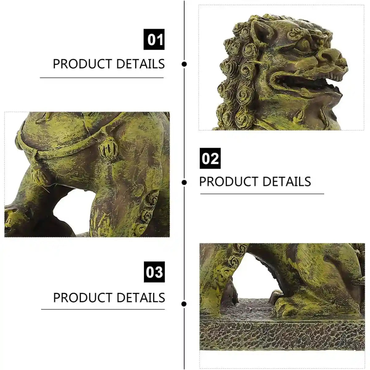 Aquarium Lion Statue Decoration Resin Fish Tank Ornament Figurine