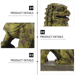 Aquarium Lion Statue Decoration Resin Fish Tank Ornament Figurine